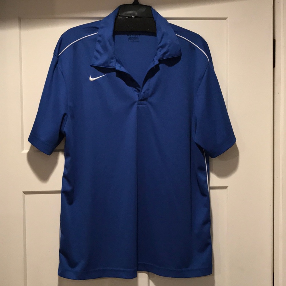 Men’s Nike dri-fit six L blue polo